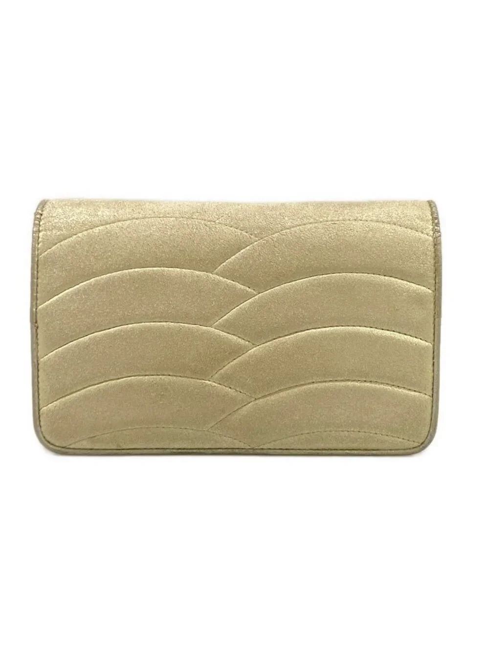 Chanel Wallet Gold Chain Wave Stitch Shoulder